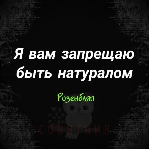 😙 Стикер «Совятник в цитатах» для Telegram