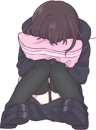 😣 Стикер «Аниме грусть Anime sadness» для Telegram