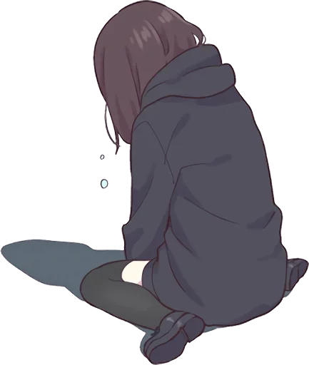 😢 Стикер «Аниме грусть Anime sadness» для Telegram