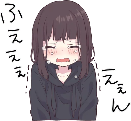 😭 Стикер «Аниме грусть Anime sadness» для Telegram
