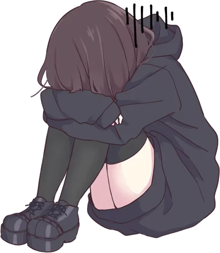 😞 Стикер «Аниме грусть Anime sadness» для Telegram