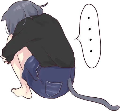 😔 Стикер «Аниме грусть Anime sadness» для Telegram
