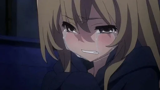 😭 Стикер «Аниме грусть Anime sadness» для Telegram