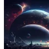 Стикер 34 Набор эмоджи с космическим вайбом