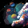 Стикер 17 Набор эмоджи с космическим вайбом