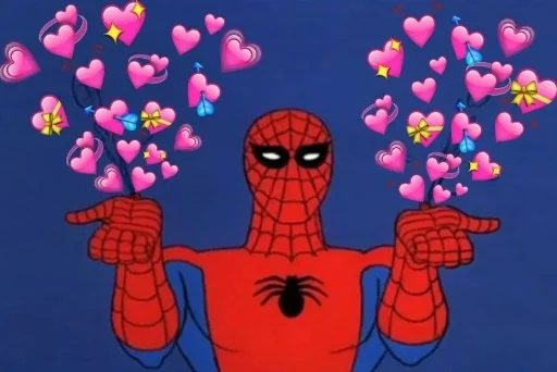 ❤️ Стикер «MEME SPIDER MAN 1967» для Telegram