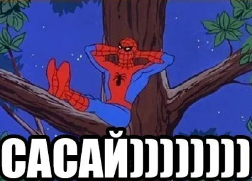 🍼 Стикер «MEME SPIDER MAN 1967» для Telegram