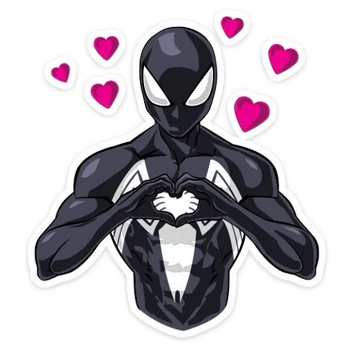Стикерпак Человек-Паук. Костюм Симбиот для Telegram