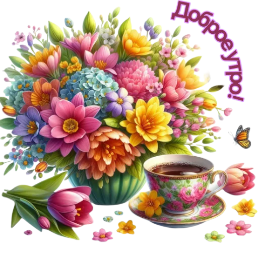 ☕ Стикер «Весенний» для Telegram