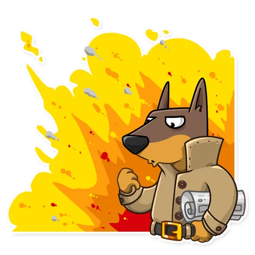 🌋 Стикер «Dobie the Spy» для Telegram