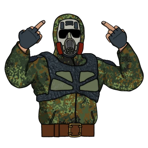 😤 Стикер «Свободовец (сталкер - S.T.A.L.K.E.R.)» для Telegram