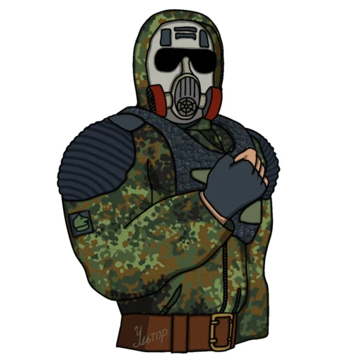 💪 Стикер «Свободовец (сталкер - S.T.A.L.K.E.R.)» для Telegram