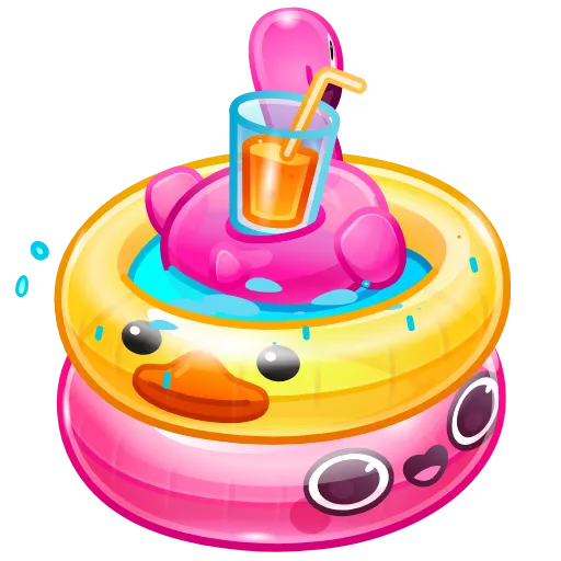 Стикер 28 Pool Float - Эмодзи из новых тг подарков