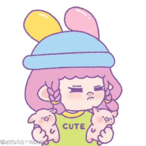 😑 Стикер «Cute vibes 5» для Telegram