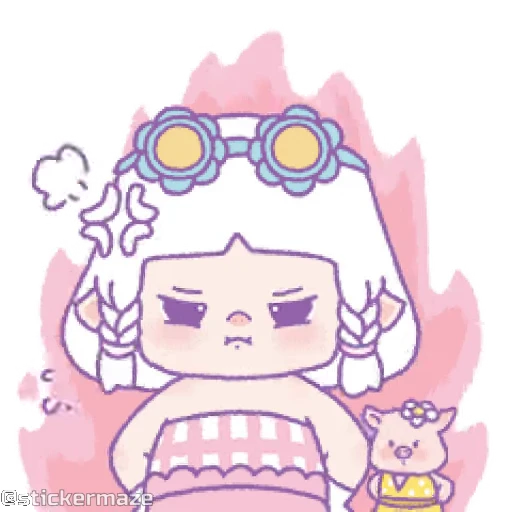 😠 Стикер «Cute vibes 5» для Telegram