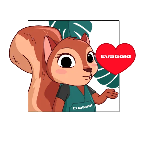 ❤️ Стикер «Squirrel EvaGold» для Telegram