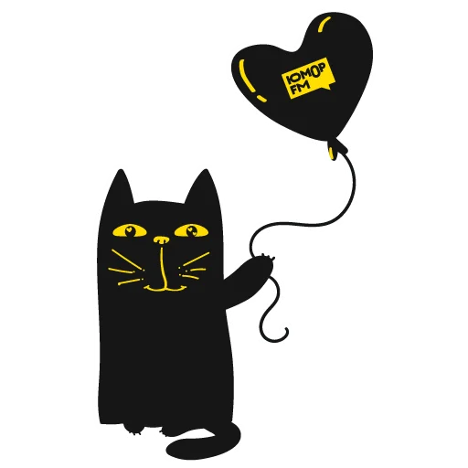 ❤️ Стикер «Кот Юмор FM» для Telegram