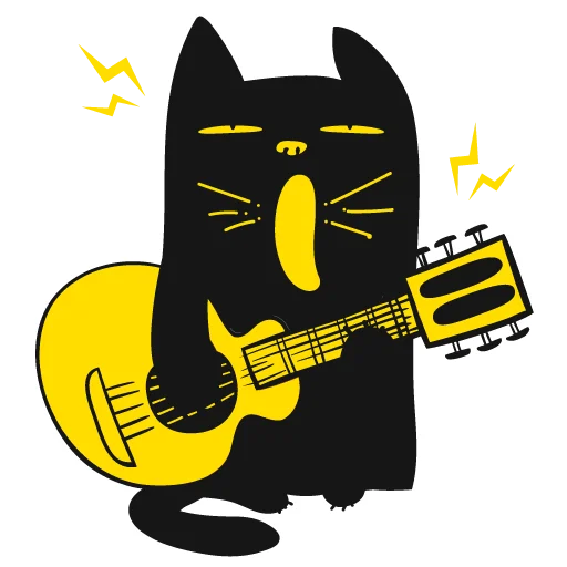 🎸 Стикер «Кот Юмор FM» для Telegram