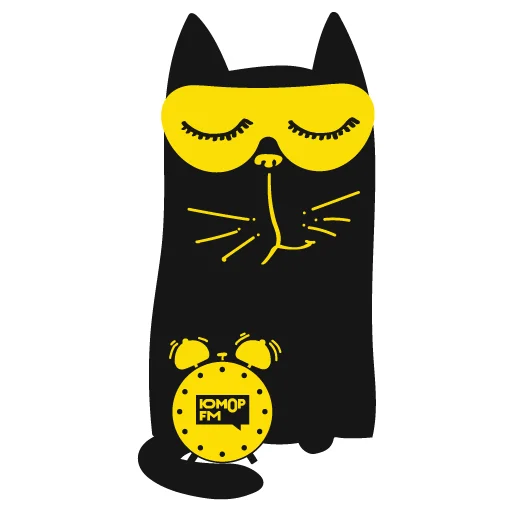 ⏰ Стикер «Кот Юмор FM» для Telegram