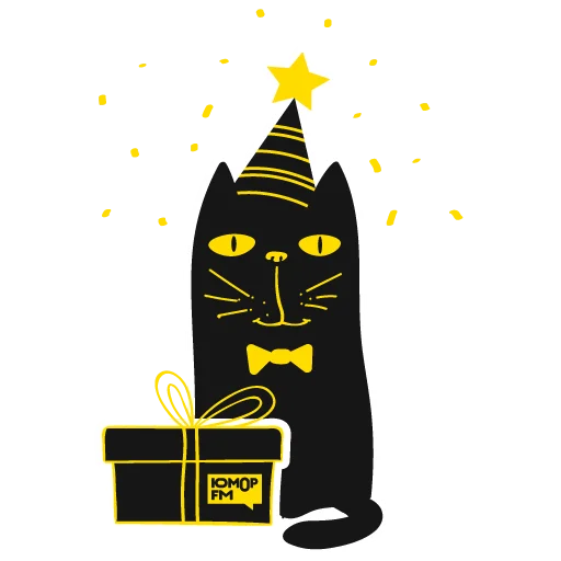 🥳 Стикер «Кот Юмор FM» для Telegram
