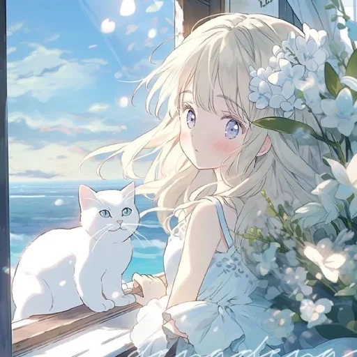 🤍 Стикер «Gentle (anime chan)» для Telegram