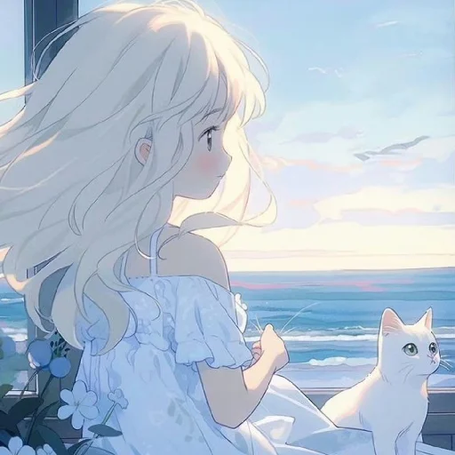 🤍 Стикер «Gentle (anime chan)» для Telegram
