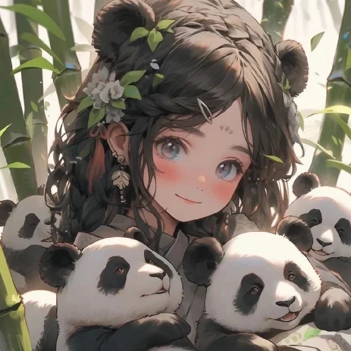 🐼 Стикер «Black (anime chan)» для Telegram