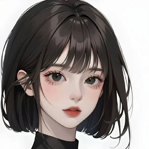 🖤 Стикер «Black (anime chan)» для Telegram