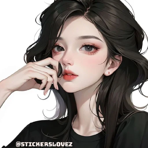 🖤 Стикер «Black (anime chan)» для Telegram