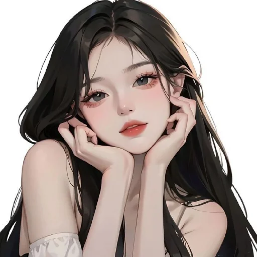 🖤 Стикер «Black (anime chan)» для Telegram