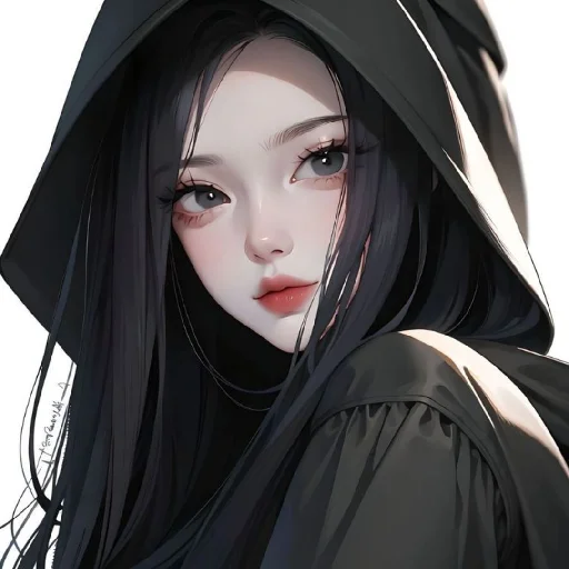 🖤 Стикер «Black (anime chan)» для Telegram
