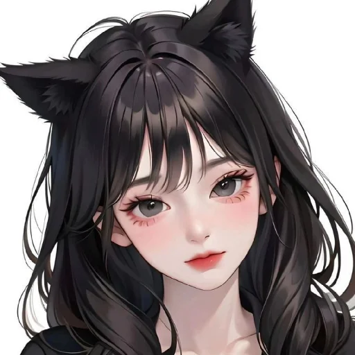 🖤 Стикер «Black (anime chan)» для Telegram