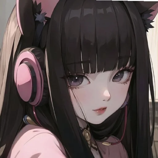 🖤 Стикер «Black (anime chan)» для Telegram