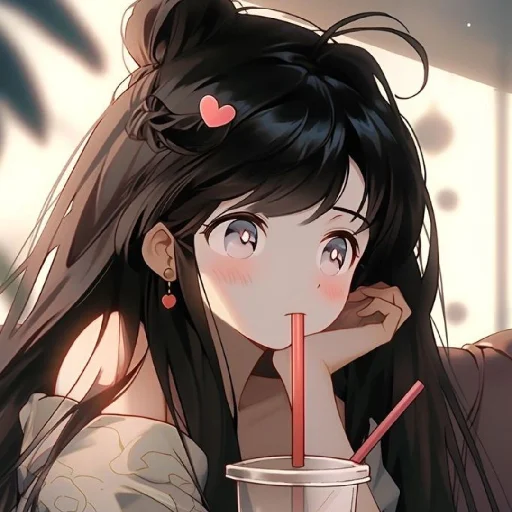 🥤 Стикер «Black (anime chan)» для Telegram