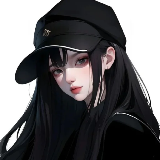 🖤 Стикер «Black (anime chan)» для Telegram
