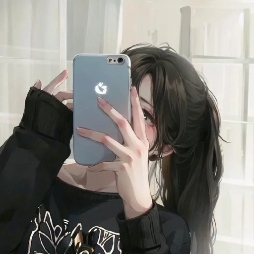 🖤 Стикер «Black (anime chan)» для Telegram