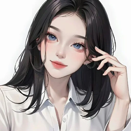 🖤 Стикер «Black (anime chan)» для Telegram