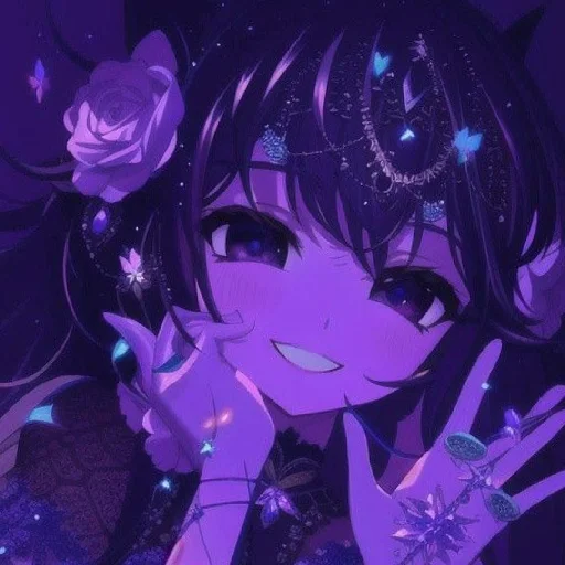 💜 Стикер «Violet (anime chan)» для Telegram