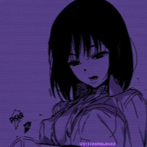 💜 Стикер «Violet (anime chan)» для Telegram
