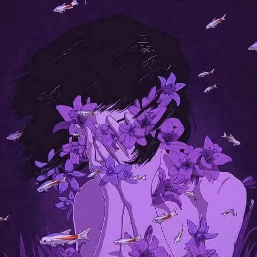 💜 Стикер «Violet (anime chan)» для Telegram