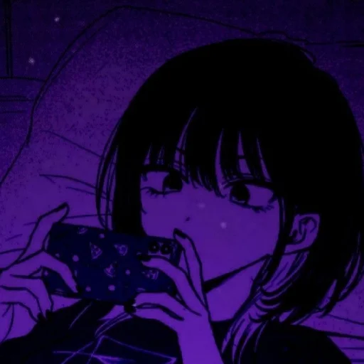 💜 Стикер «Violet (anime chan)» для Telegram