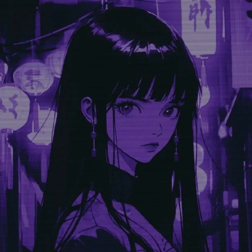 💜 Стикер «Violet (anime chan)» для Telegram