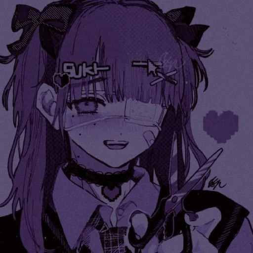 💜 Стикер «Violet (anime chan)» для Telegram