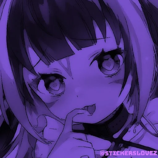 💜 Стикер «Violet (anime chan)» для Telegram