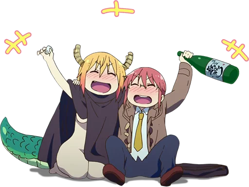 🍻 Стикер «Tooru Kobayashisan Chi no Maid Dragon» для Telegram