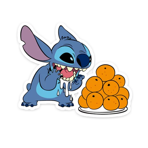 🍊 Стикер «Стич и Новый год» для Telegram
