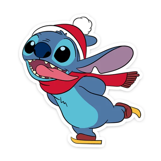 🎿 Стикер «Стич и Новый год» для Telegram