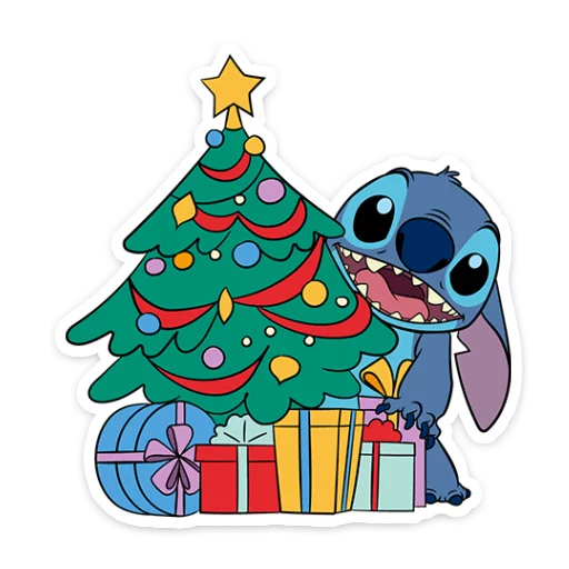 🎄 Стикер «Стич и Новый год» для Telegram