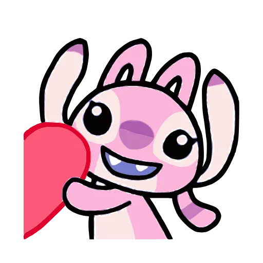 ❤️ Стикер «Stitch and Angel» для Telegram