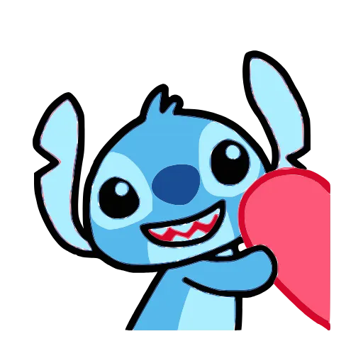 ❤️ Стикер «Stitch and Angel» для Telegram
